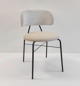 Dot, Metal chair with wide and enveloping backrest