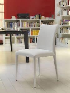 Elettra, Fully covered chair, with steel structure