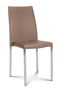 Enza quad medium, Modern chair with square section metal legs