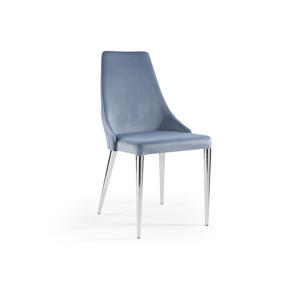 Evelin chromate, Chair with chrome legs and padded seat