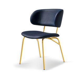 Giulia, Metal chair with enveloping backrest