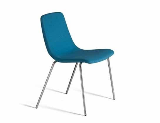 Ics 505MT4, Stackable metal chair, with upholstered shell
