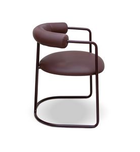 Itaca chair, Padded chair, with curved steel frame