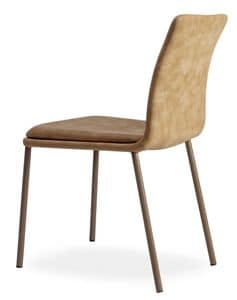 Jey, Modern chair with padded seat ideal for bars and restaurants