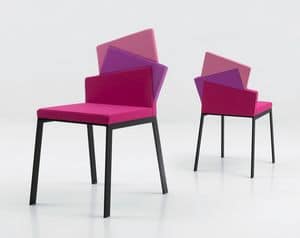 Karina 644, Metal chair, covered in fabric with 3 settings