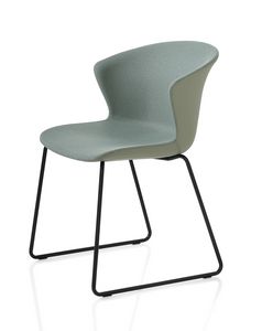 Kicca Plus, Upholstered chair with metal base