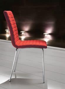 Krono S, Metal padded chair, covering with Horizontal stitching