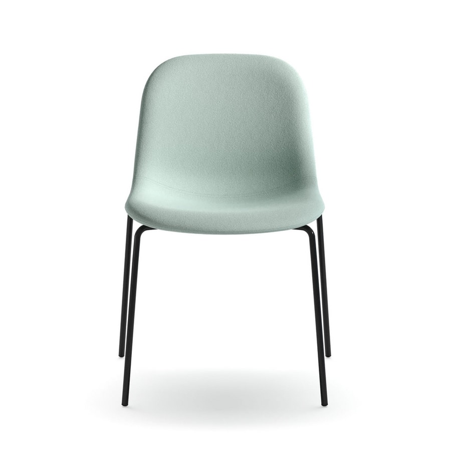 Máni Fabric 4L, Padded chair, in metal, stackable