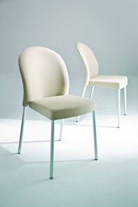 Marostica cod. 11/I, Stackable metal chair, upholstered, for contract use
