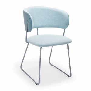 Nikita SL A, Sled base chair in fabric with armrests
