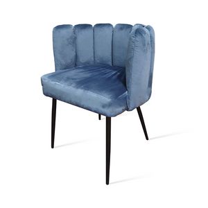 Petalo, Enveloping metal chair, covered in velvet