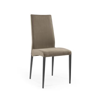 Regina, Chair in metal coated leather, for reception and bar