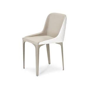 Rita S, Comfortable chair in metal, covered seat, for Living room