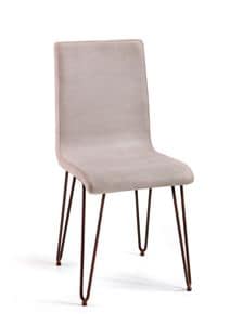 Valdo, Leather chair with steel rod legs, for contract use