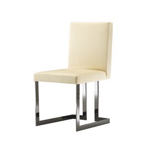 Vertigo, Chair with geometric metal base, padded