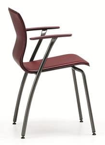 WEBTOP 388, Chair in metal and leather, suitable for bars and offices