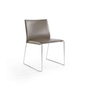 Wiki, Stackable chair with sled base, leather upholstery
