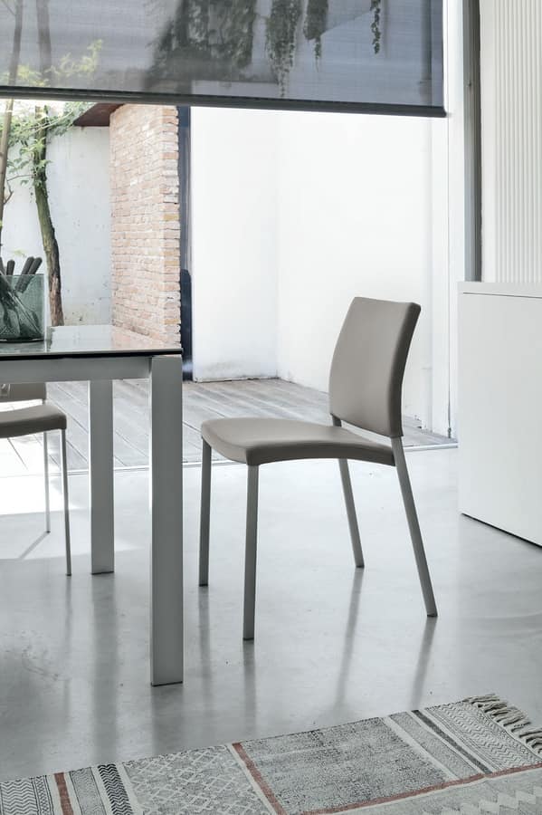 ZARA SE171, Metal chair with upholstered seat and back suited for bars