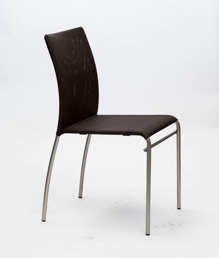 Art. 039 Matrix, Metal chair with PVC net seat and backrest, stackable