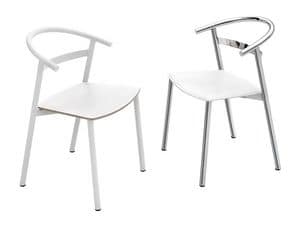 Dora, Lightweight chair with steel base and plywood seat