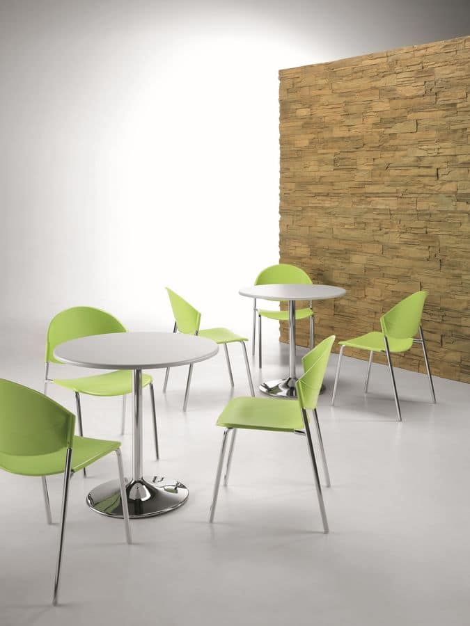 DELFI 083, Stackable chair in metal and polymer in various colors