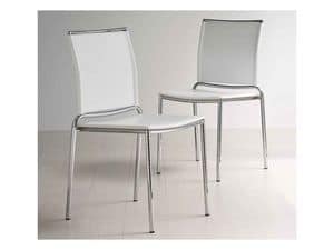 Fly, Stackable chair with metal frame, for lunch room