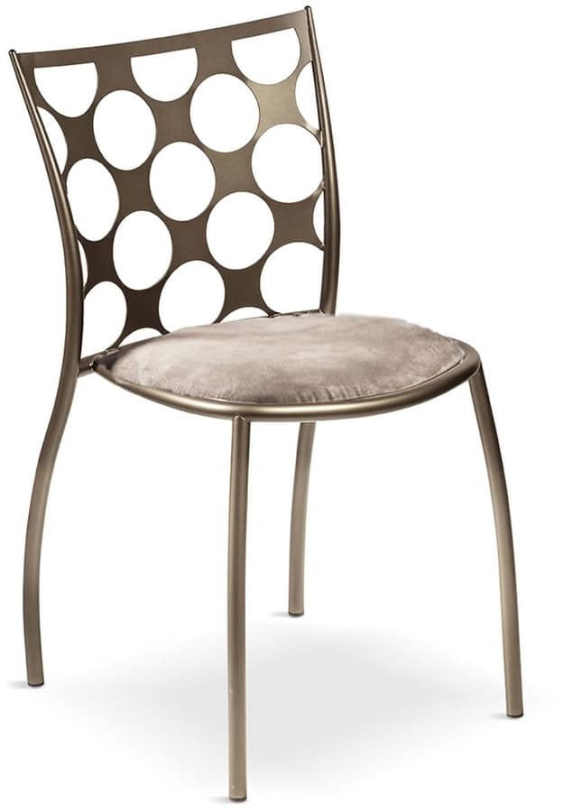 Julie cerchi with padded seat, Metal chair with padded seat