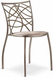 Julie chair with padded seat, Stackable metal chair