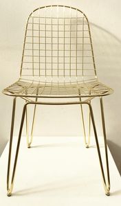 Keller, Industrial style chair, with gold finish