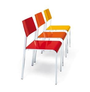 Margherita, Metal chair, stackable, colorful, available for outdoors