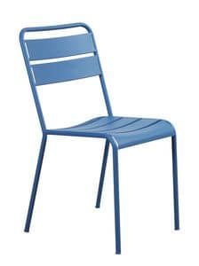 Twist, Stackable chair, in metal, with simple lines