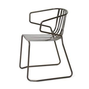 Valentina, Chair made entirely of metal, for outdoor use, for Garden