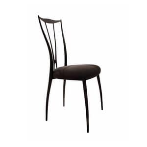 Vilma chair, Chair with iron frame, seat upholstered in rubber