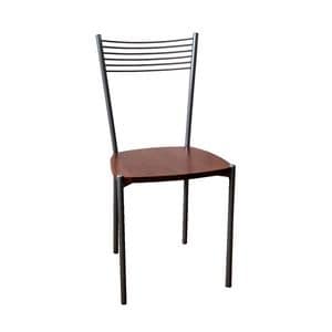 Ziva, Chair with metal frame, plywood seat