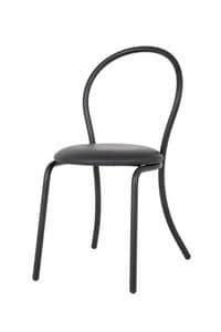 Art.Kris, Chair in curved metal, upholstered round seat