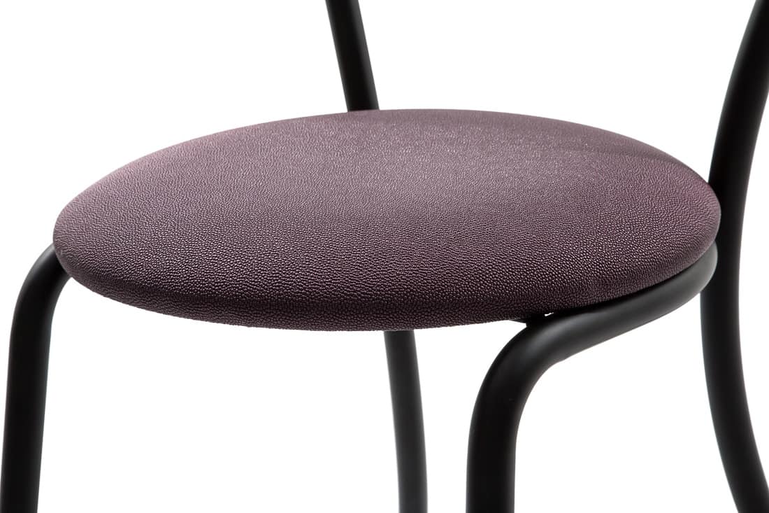 Art.Kris, Chair in curved metal, upholstered round seat