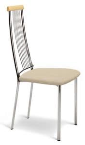 ASTI, Metal chair, high back with vertical motive