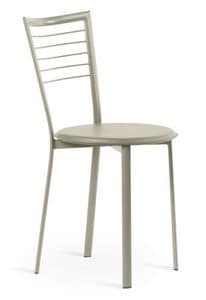 EASY, Metal chair, backrest with horizontal pattern
