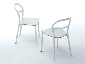 Emma, Modern chair with tubular painted steel frame