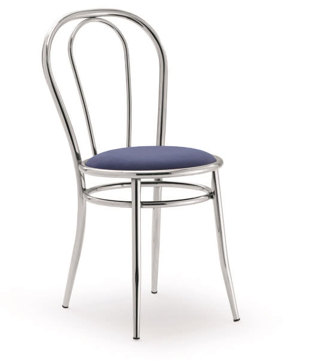 SE 025, Basic metal chair, upholstered seat, for bar snacks