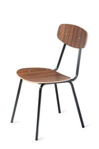 Aqua, Chair with metal frame, seat and back in laminate