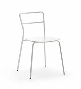 Axelle wood, Chair with wooden seat, for kitchen and contract