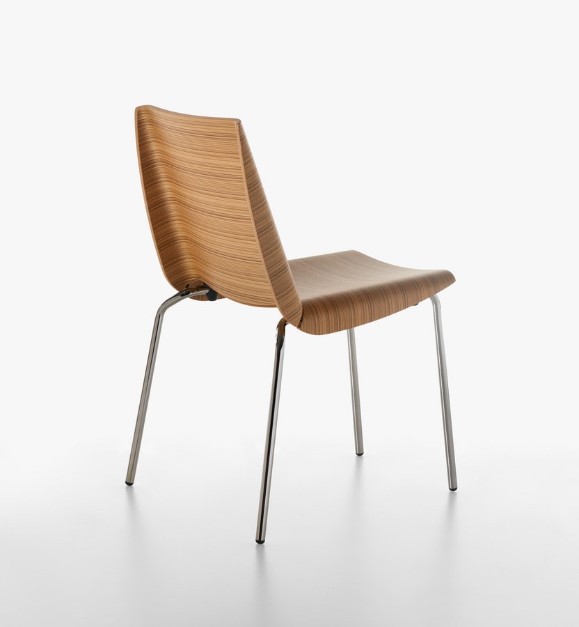 Millefoglie chair 1620-20, Metal Chair with plywood shell, for Kitchen