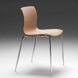 Ophelia 3, Stackable chair in metal and plywood