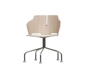 PRIMA PR4, Metal chair with spider base, for waiting areas