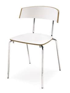 SE 1324, Chair with metal legs, seat and back in laminate