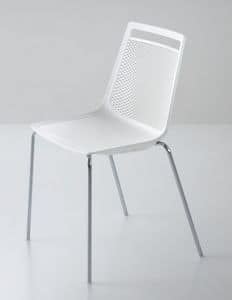 Akami NA, Chromed metal chair, technopolymer shell