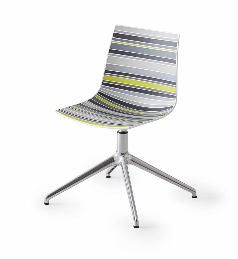 Colorfive L, Chair with plastic multicolored shell