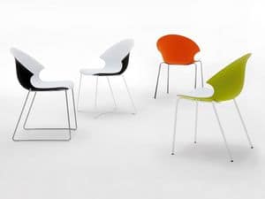 Clio, Stackable plastic chair, for contract use