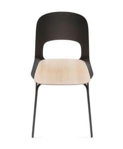 Cora, Lightweight chair, with back in nylon and metal base